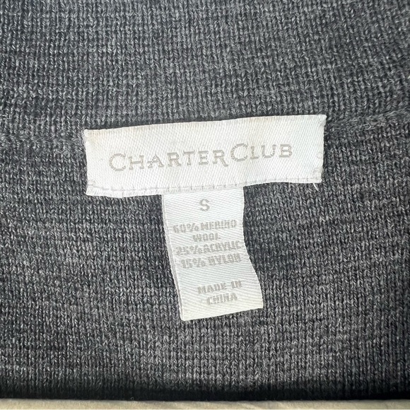 Charter Club Merino Wool Oversized Buttons Cardigan Gray Size Small Casual Knit - Picture 6 of 6